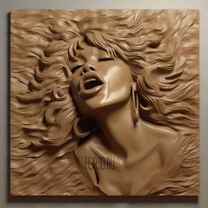 Tina Turner 2 stl model for CNC